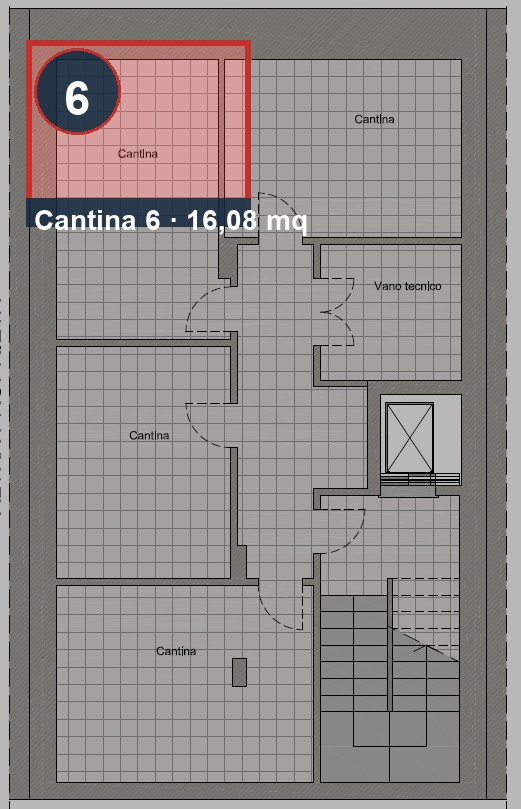 Planimetria cantine, Cantina 6 evidenziata