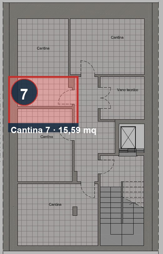 Planimetria cantine, Cantina 7 evidenziata