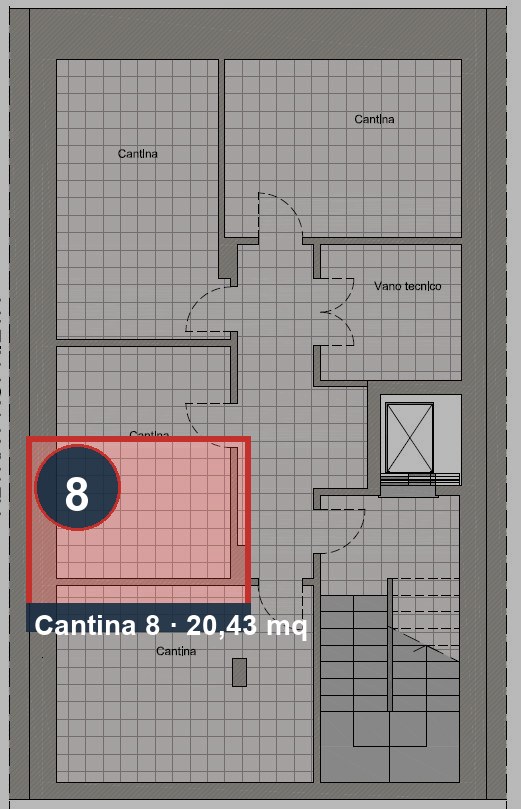 Planimetria cantine, Cantina 8 evidenziata