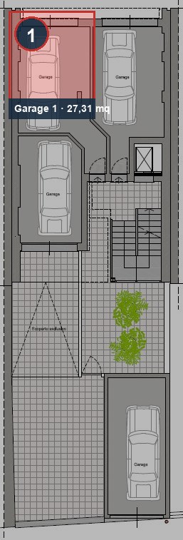 Planimetria garage, Garage 1 evidenziato