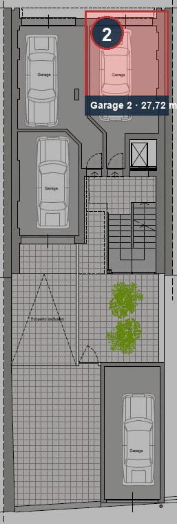 Planimetria garage, Garage 2 evidenziato
