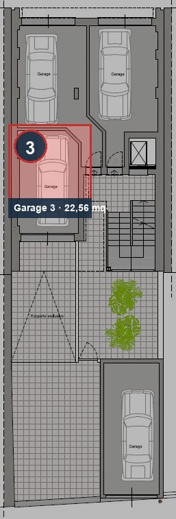 Planimetria garage, Garage 3 evidenziato