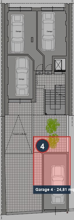 Planimetria garage, Garage 4 evidenziato