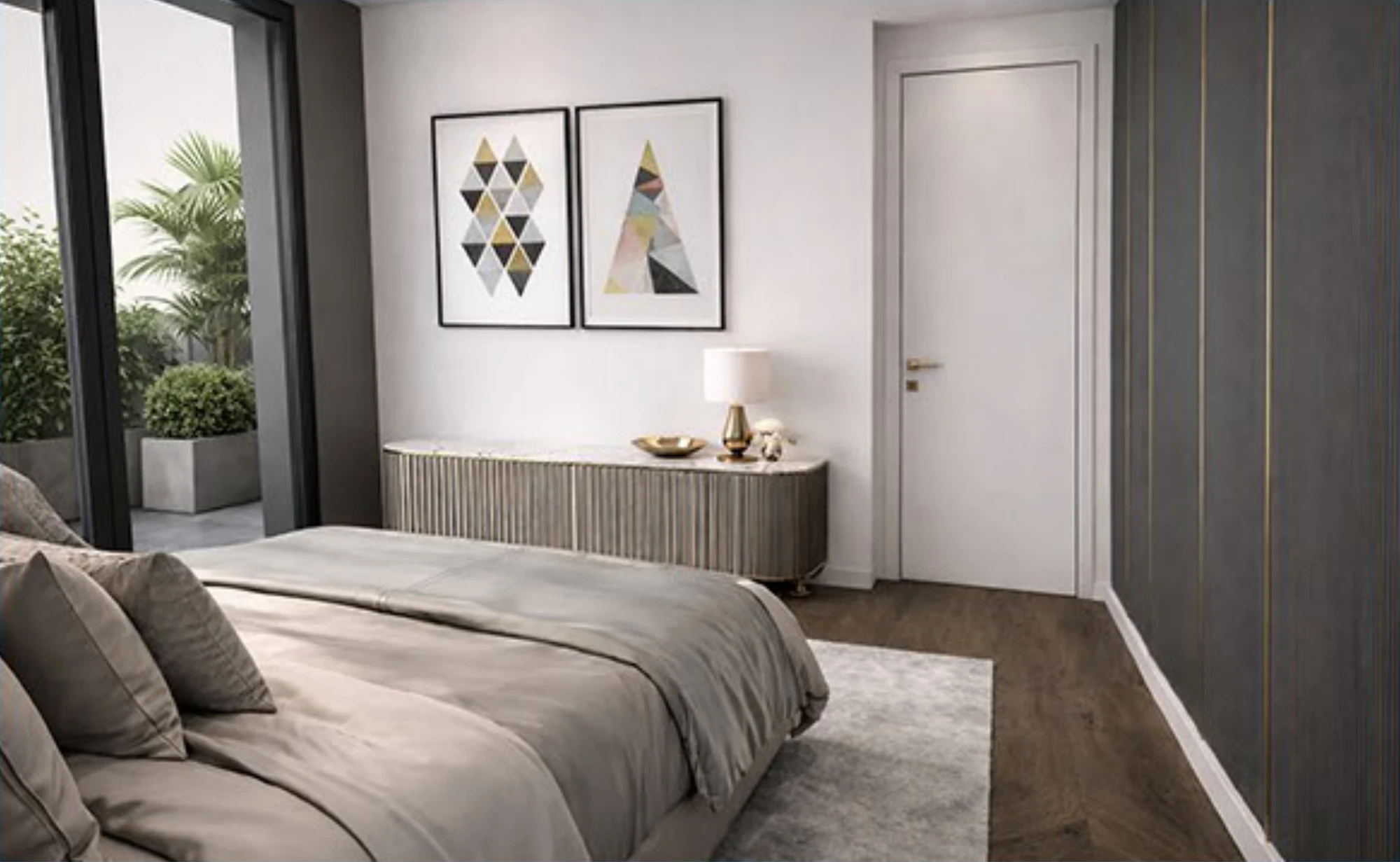 Interno, rendering di progetto