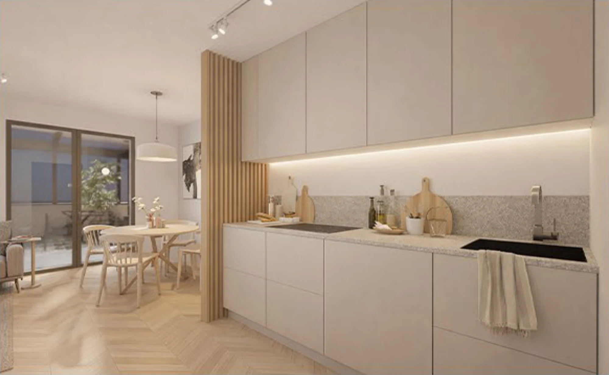 Interno, rendering di progetto