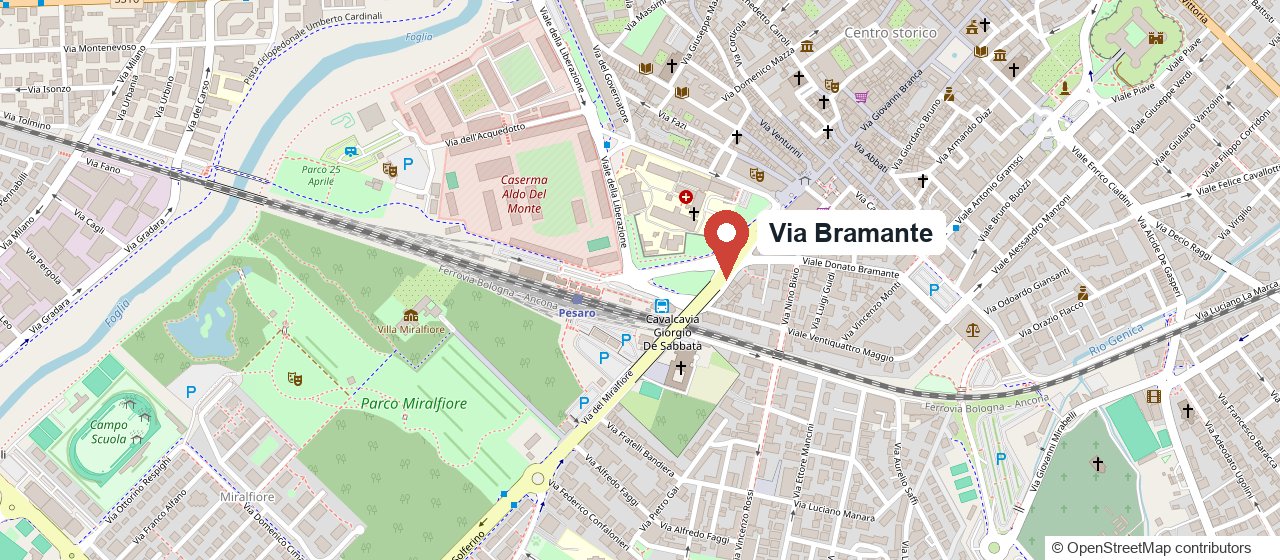 Mappa: Via Bramante, Pesaro
